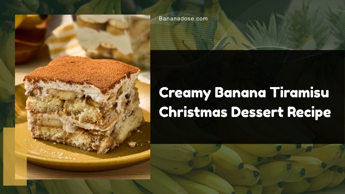 Image showing Creamy Banana Tiramisu Christmas Dessert Recipe