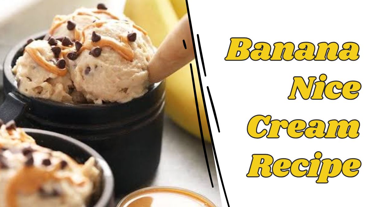 Banana Nice Cream Recipe made with frozen ripe bananas and served as a creamy frozen dessert