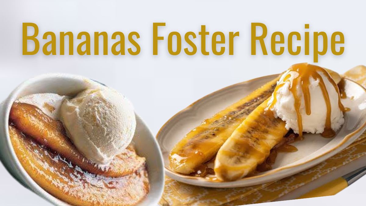 Bananas Foster Recipe with caramelized bananas, brown sugar, and butter
